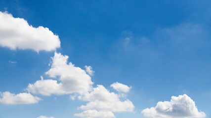 Naklejka na ściany i meble White clouds and blue sky background on daylight, panorama sky