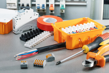  Working on Electrical Panel. Electrical Tools and Equipment For Repair.