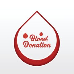 World Blood Donor Day vector paper craft concept background. Awareness banner with red paper cut blood drop
