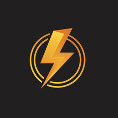 Electrical logo thunder concept with lightning gradient vector