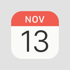 November icon isolated on background. Calendar symbol modern, simple, vector, icon for website design, mobile app, ui. Vector Illustration