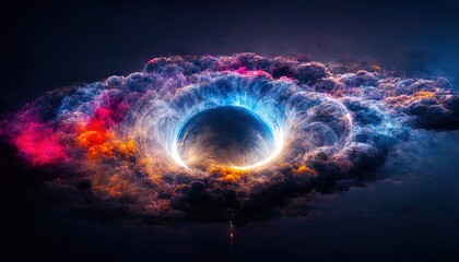 Black hole within a nebula
