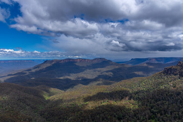 Fototapeta na wymiar View of Echo Point Blue Mountains three sisters Katoomba Sydney NSW Australia