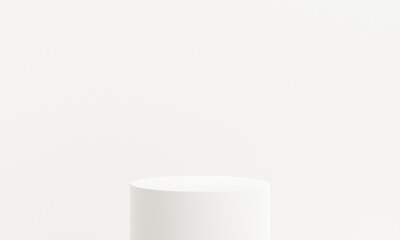 Minimalist white 3d podium scene. abstract white geometry shape background. Minimal cosmetic background for product presentation. 3d rendering.