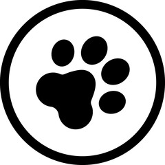Fototapeta premium Dog footprint glyph icon
