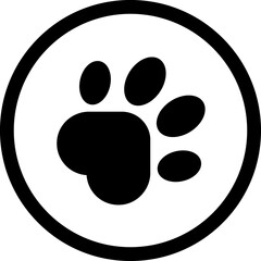 Dog footprint glyph icon