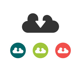 Vector icon download from the cloud in different colors in eps 10 format
