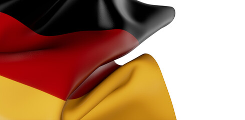 Germany flag of silk with copyspace for your text or images and white background -3D illustration