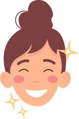 Cute young woman taking care of her skin. Clean and smooth skin.