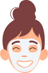 Cute young woman with a sheet mask. Skin care concept. Moisturizing mask.