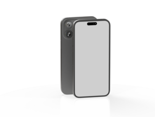 Smartphone frameless blank screen mockup