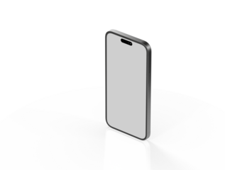 Modern glass smartphone hanging over the table