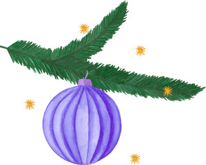 christmas decoration tree ball pine branch