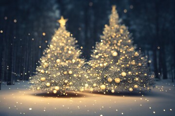 Abstract fantasy festive christmas tree background header wallpaper background.