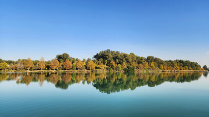 Reflections on Eskibaraj Dam in Seyhan district of Adana province in Turkey