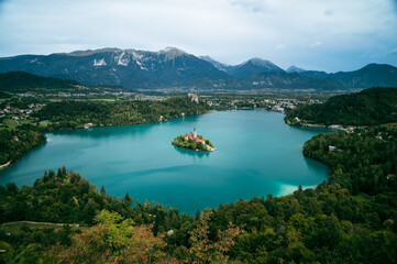 Scenic View of Lake Bled in Slovenia