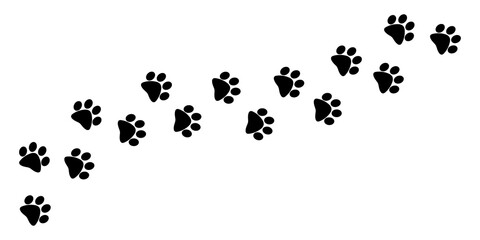 Paw print of dog, cat, puppy pet footprint. PNG flat style.