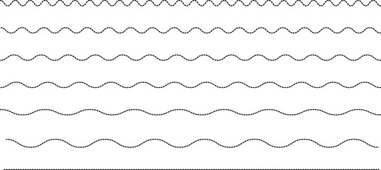 Wave line and wavy zigzag lines. PNG black underlines, smooth end squiggly horizontal, squiggles.