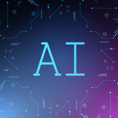 Artificial Intelligence ,AI chipset on circuit board, futuristic Technology Concept	
