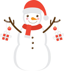 Snowman, Christmas character and decoration.
