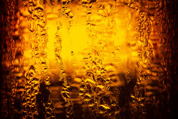 Macro beer bottle texture,Texture of water drops on the bottle of beer. 
