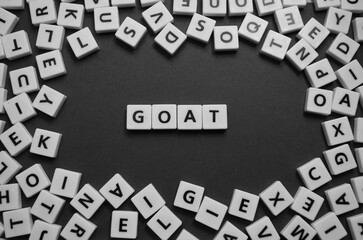 Letters spelling out goat
