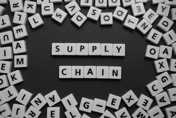 Letters spelling out supply chain