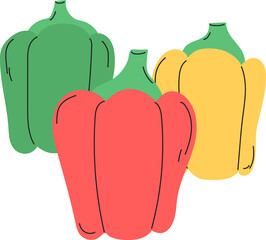 sweet peppers vegetable vegan plant food diet clipart