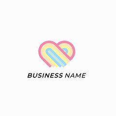 design logo creative love and rainbow