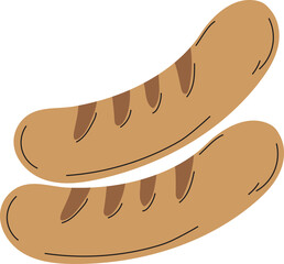 grilled sausages fast food restaurant menu clipart