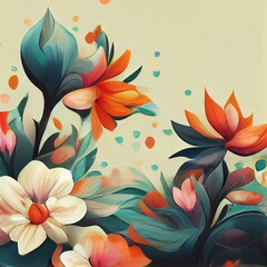 abstract floral organic wallpaper background Generative AI