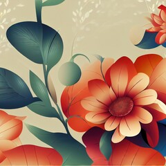 Fototapeta premium abstract floral organic wallpaper background Generative AI