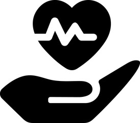 Heartbeat cardio glyph icon