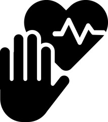 Heartbeat cardio glyph icon