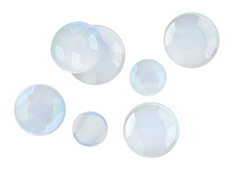 Bubbles are flying on a white background. Isolated