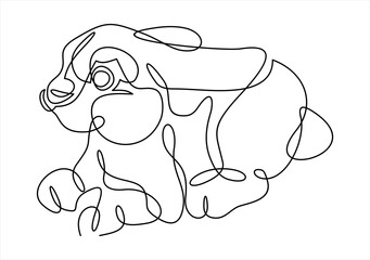 continuous line drawing of cute rabbit