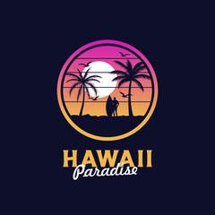 beach paradise vector template. summer sea graphic illustration. © khezylicious