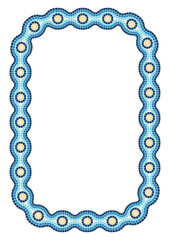 Ancient mosaic frame. Decorative antique stone ornament.