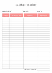 Colorful Savings Tracker