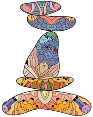Vector Illustration of balance made of colored stones.