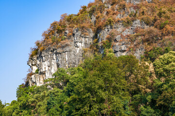 Fototapeta na wymiar Stone mountain landscape in Guilin, Guangxi, China