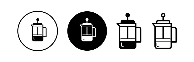 Coffee and Tea line icons. Cappuccino, Teapot, and Coffee pot. Coffee beans linear icon set