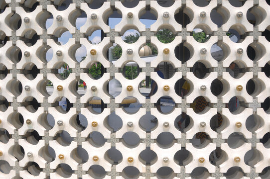 SELANGOR, MALAYSIA -MAY 15, 2016: Wall pattern design for Malaysia National Monument. Made from painted concrete and the repetitive pattern.  