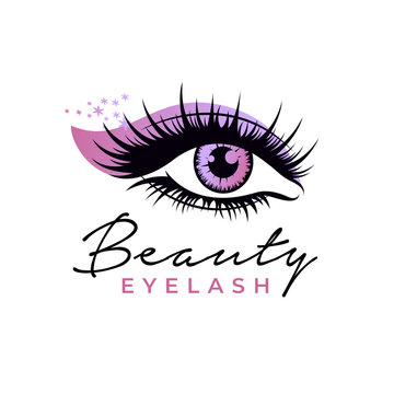 Eyelash Extention Luxury Vector Template. Eye Face Make Up Graphic Illustration.