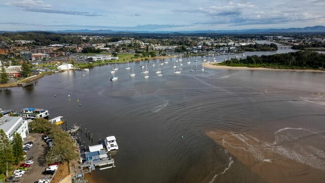 Aerial View Of The Coastal Town Of Port Macquarie In NSW, Australia