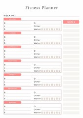 Fitness Planner Sheets