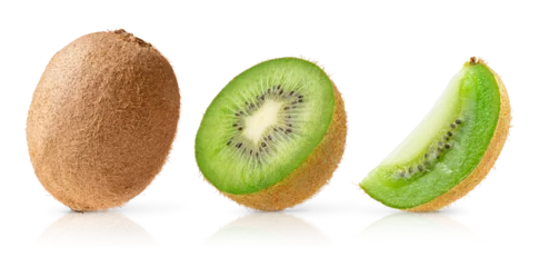 Tuinposter Set of whole and cut kiwi fruit © Tania