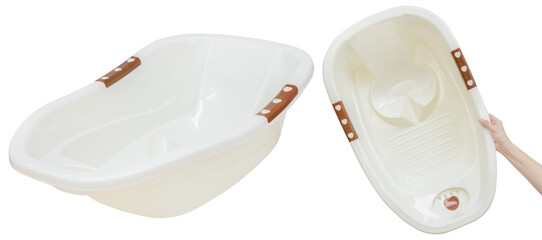 Plastic baby bath for bathing. Isolated from the background