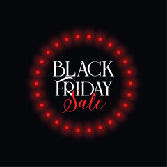 glowing black friday sale template with red light effect