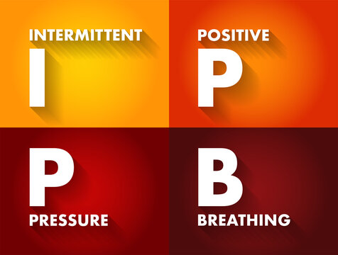 IPPB Intermittent Positive Pressure Breathing - respiratory therapy treatment for people who are hypoventilating, acronym text concept background
